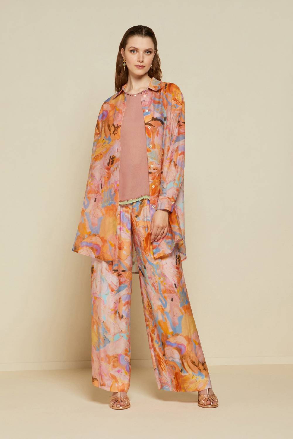ottod'Ame Silk blend oversized shirt Offerta