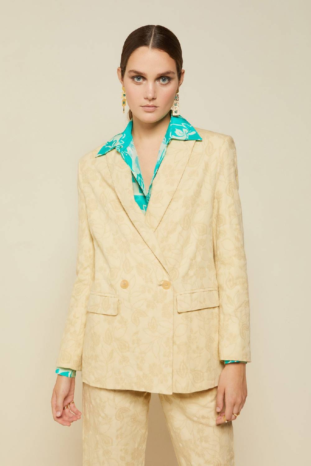 ottod'Ame Double-breasted jacket with embroidery Promozione