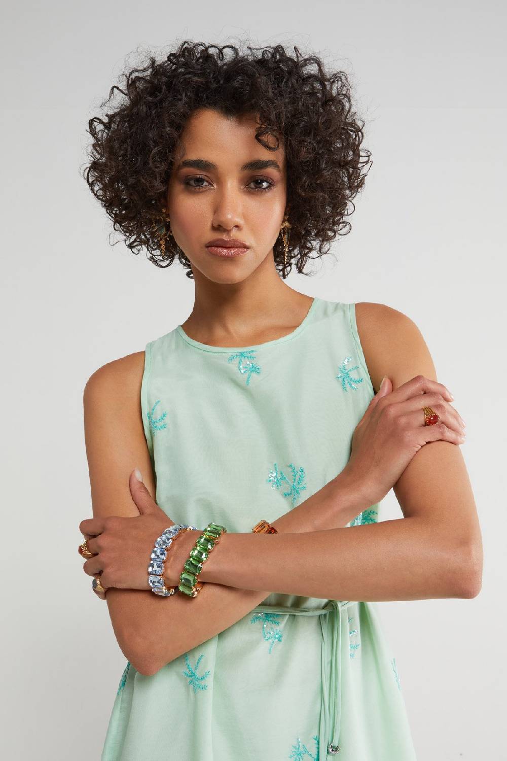 ottod'Ame Silk blend long dress with embroideries Sottocosto