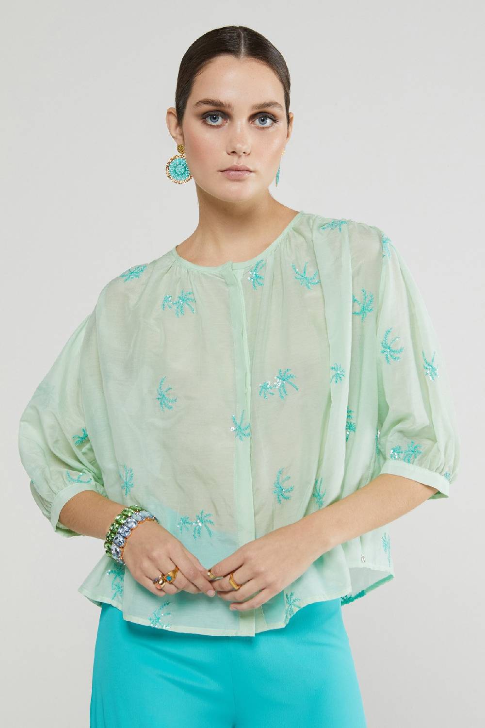 ottod'Ame Transparent shirt with embroideries Convenienza