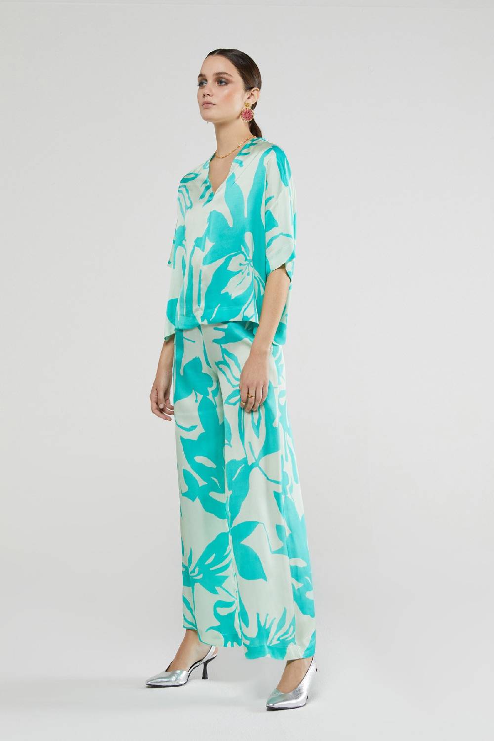 ottod'Ame Printed viscose trousers Online