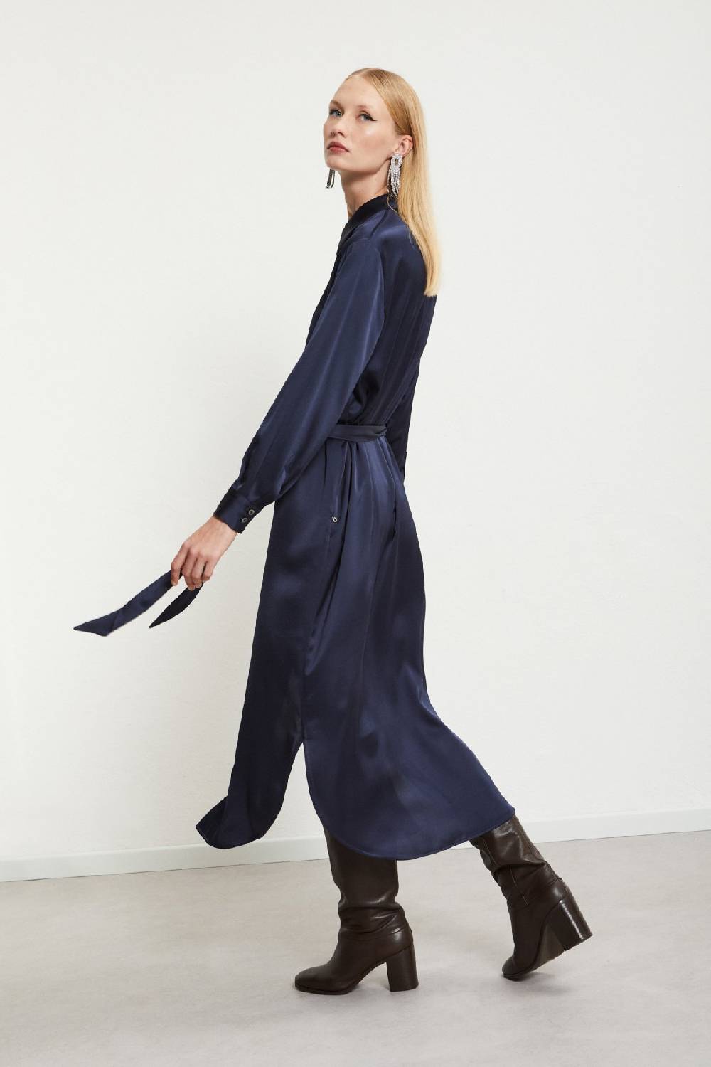 ottod'Ame Viscose long chemisier with sash Hotsell