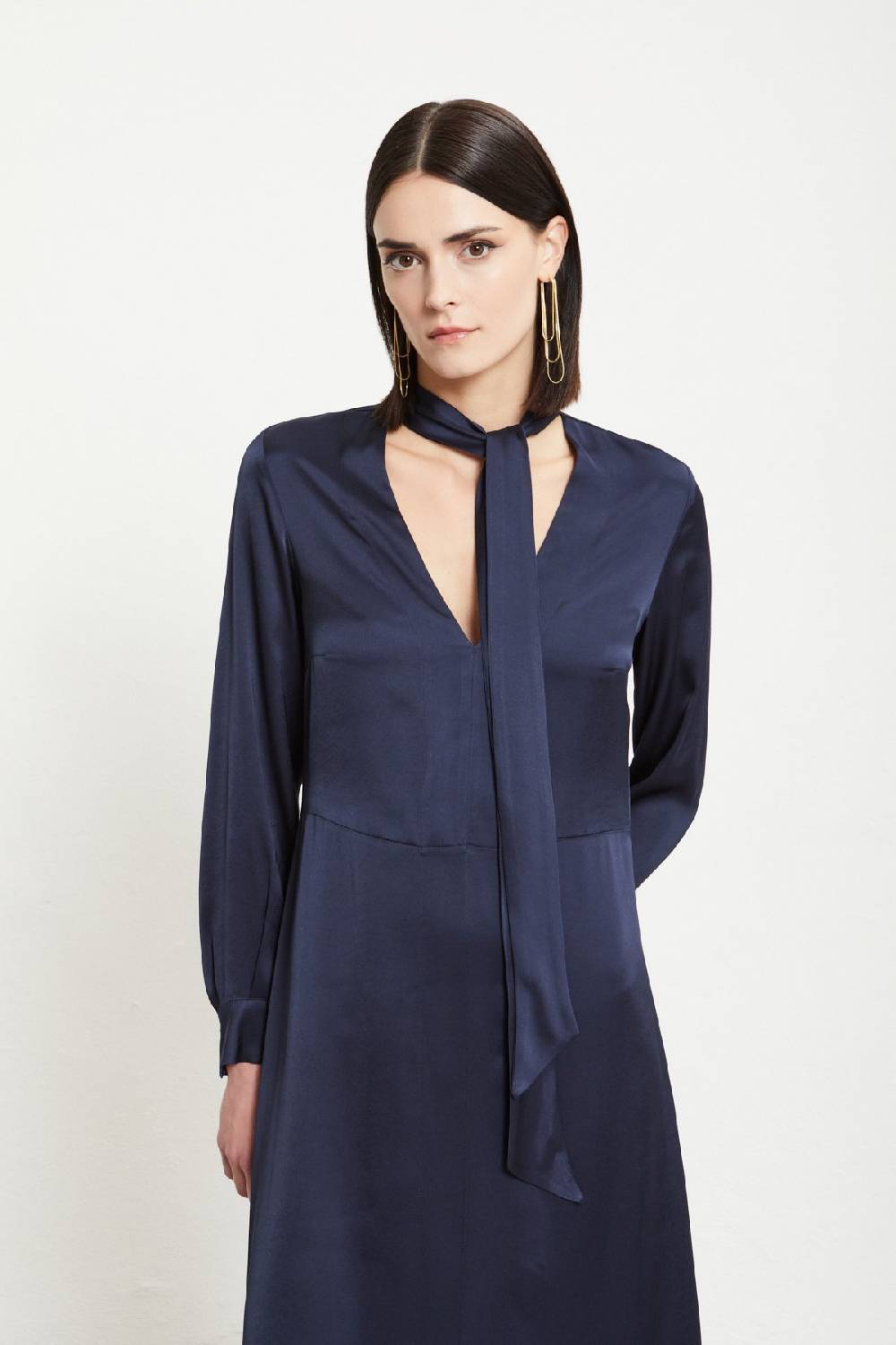 ottod'Ame Viscose long dress with V neck Vendita Economica