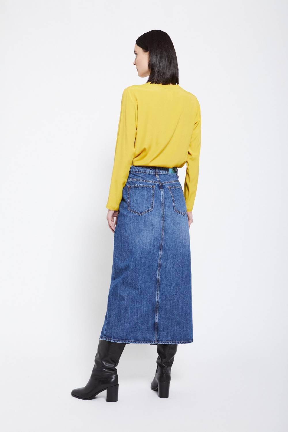 ottod'Ame Denim midi skirt Vendite Flash