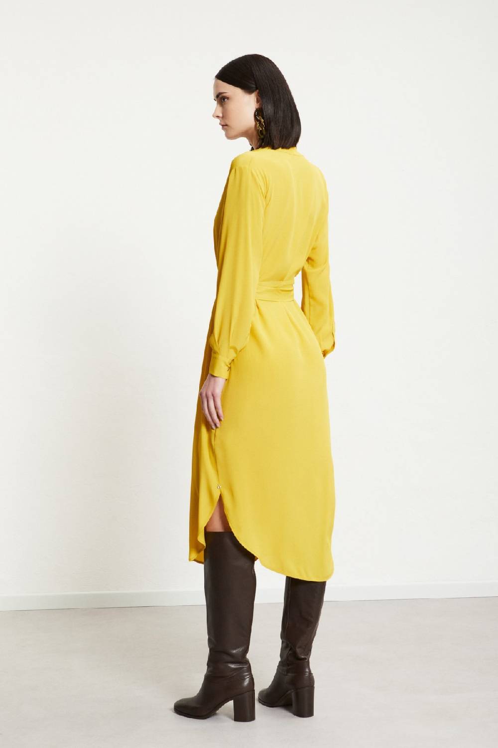 ottod'Ame Silk-blend midi dress with sash In Saldo
