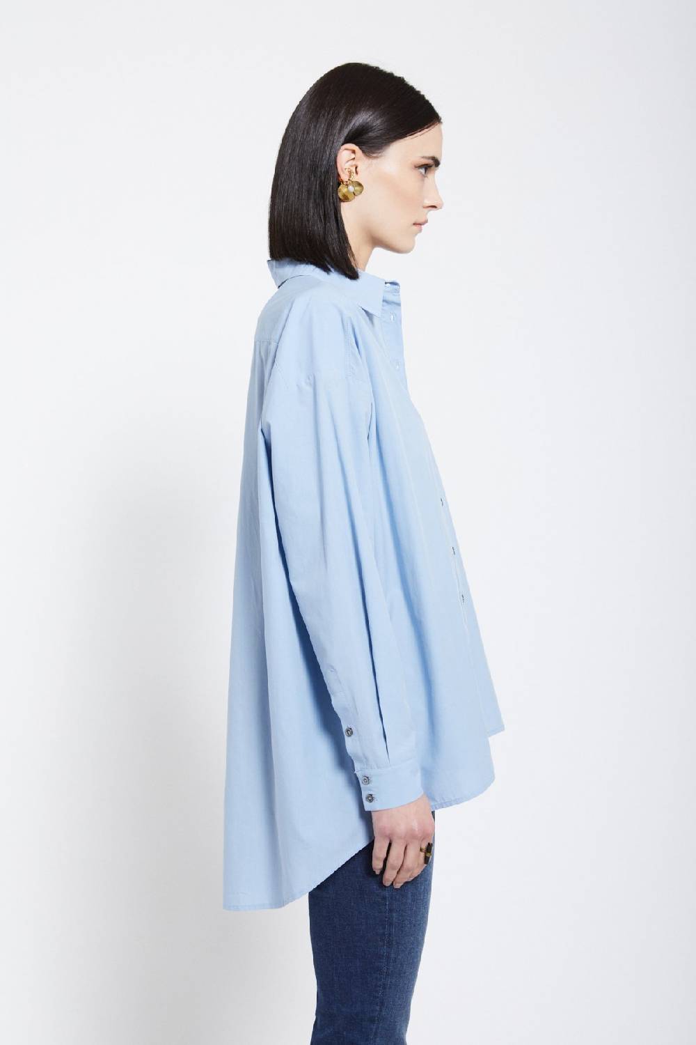 ottod'Ame Poplin shirt with asymmetric bottom In Linea