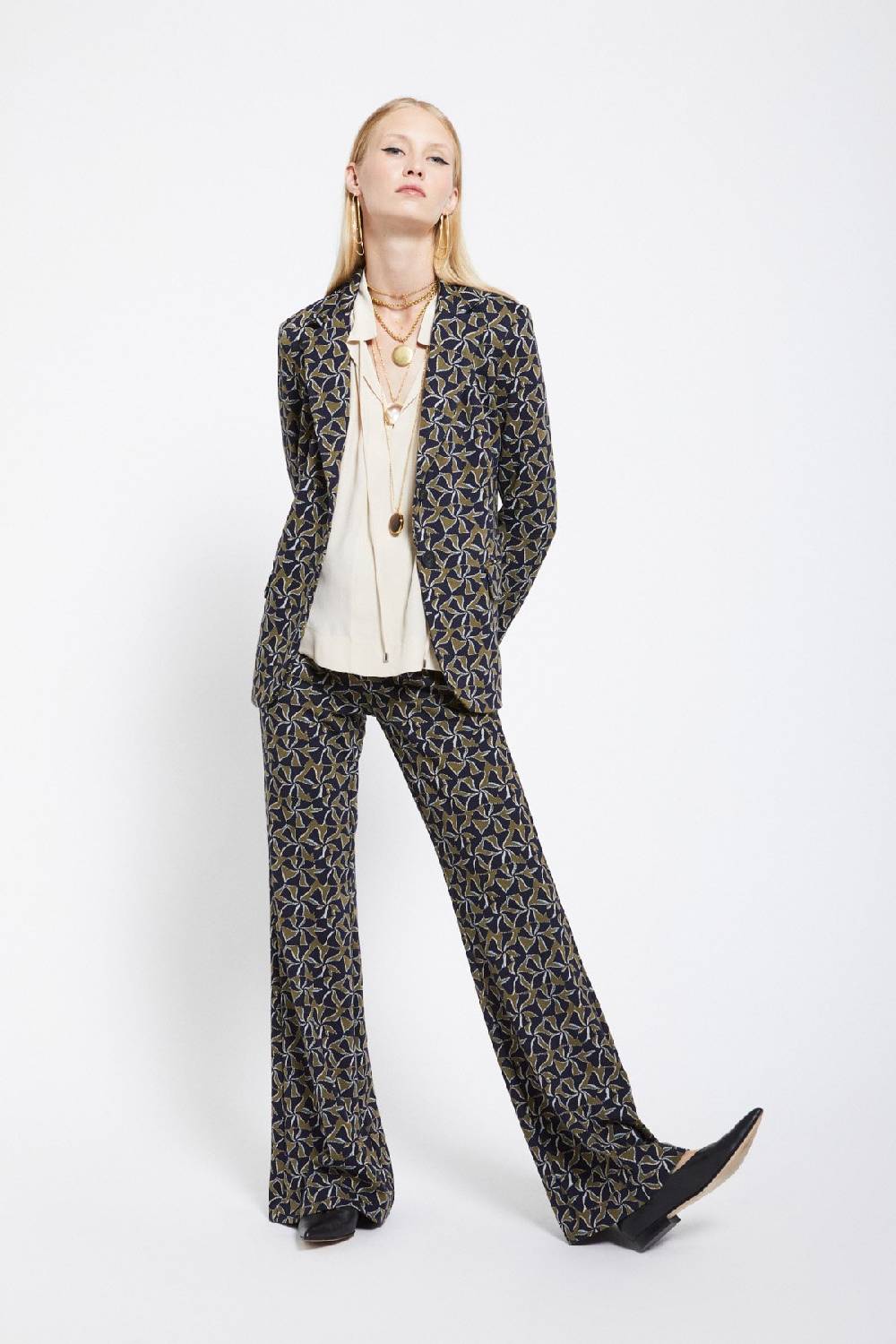 ottod'Ame Printed flare trousers Vendita