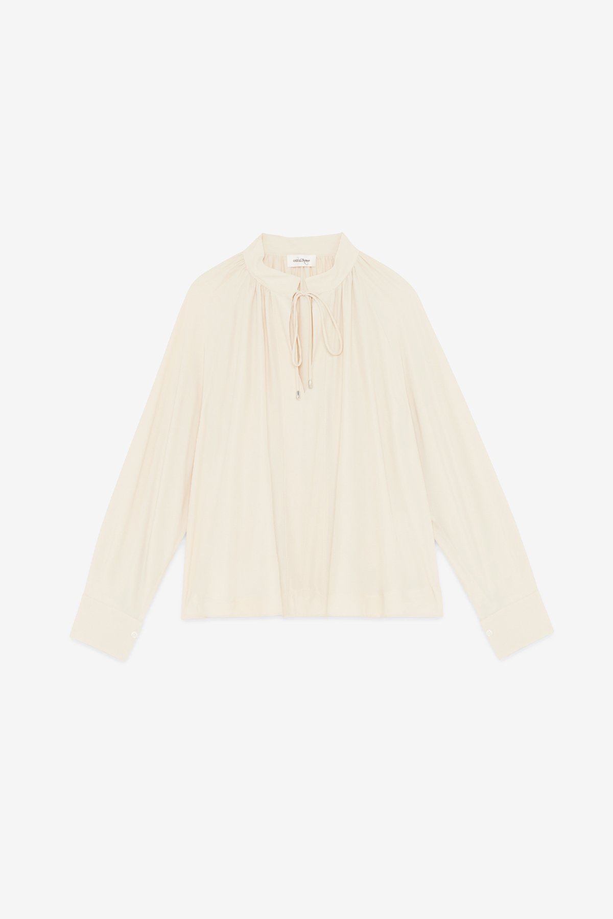 ottod'Ame Silk-blend blouse with drawstring Promozione