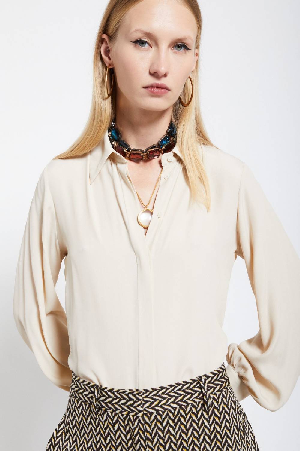 ottod'Ame Silk-blend shirt Prezzo Ridotto