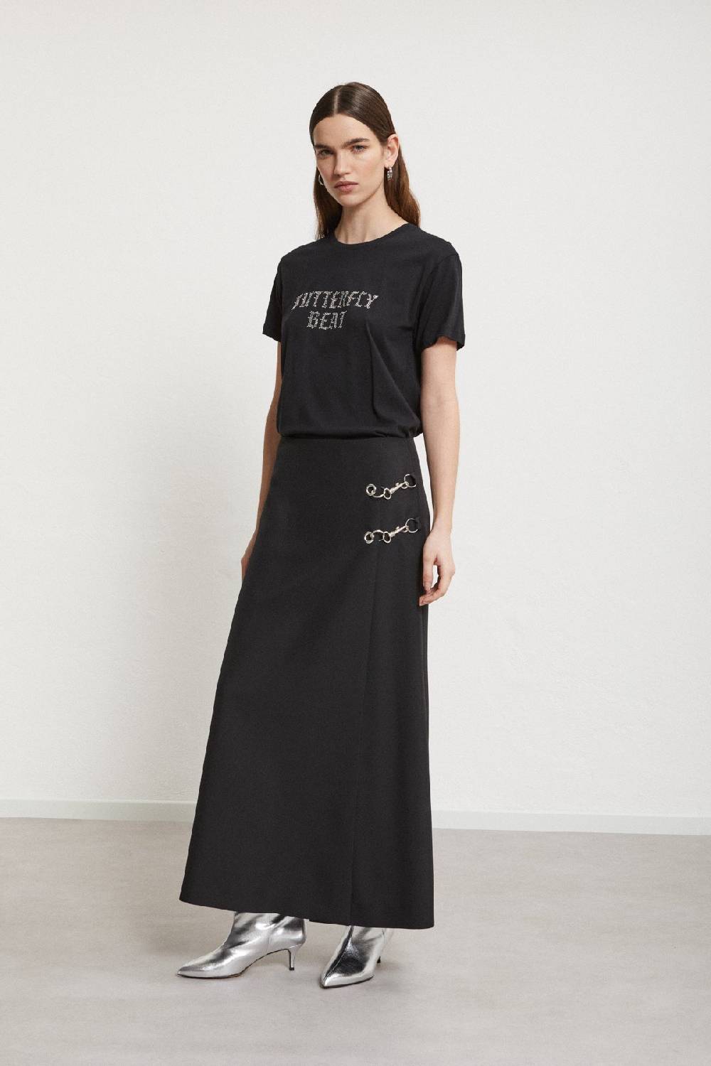 ottod'Ame Long skirt with grommet and chain Offerte