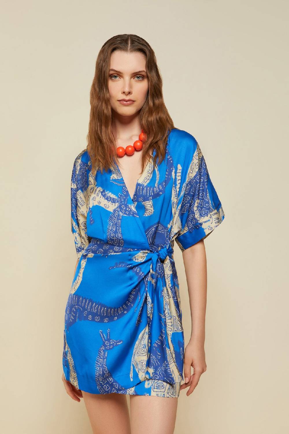 ottod'Ame Viscose short dress with knot 2025