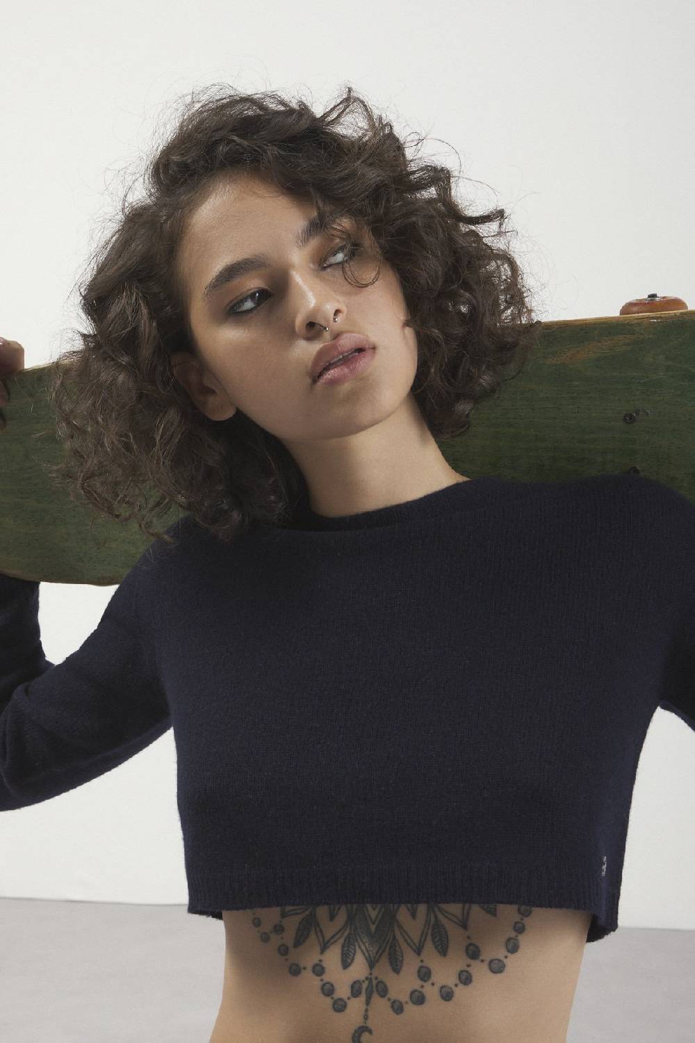 ottod'Ame Cashmire blend cropped sweater Promozione Limitata