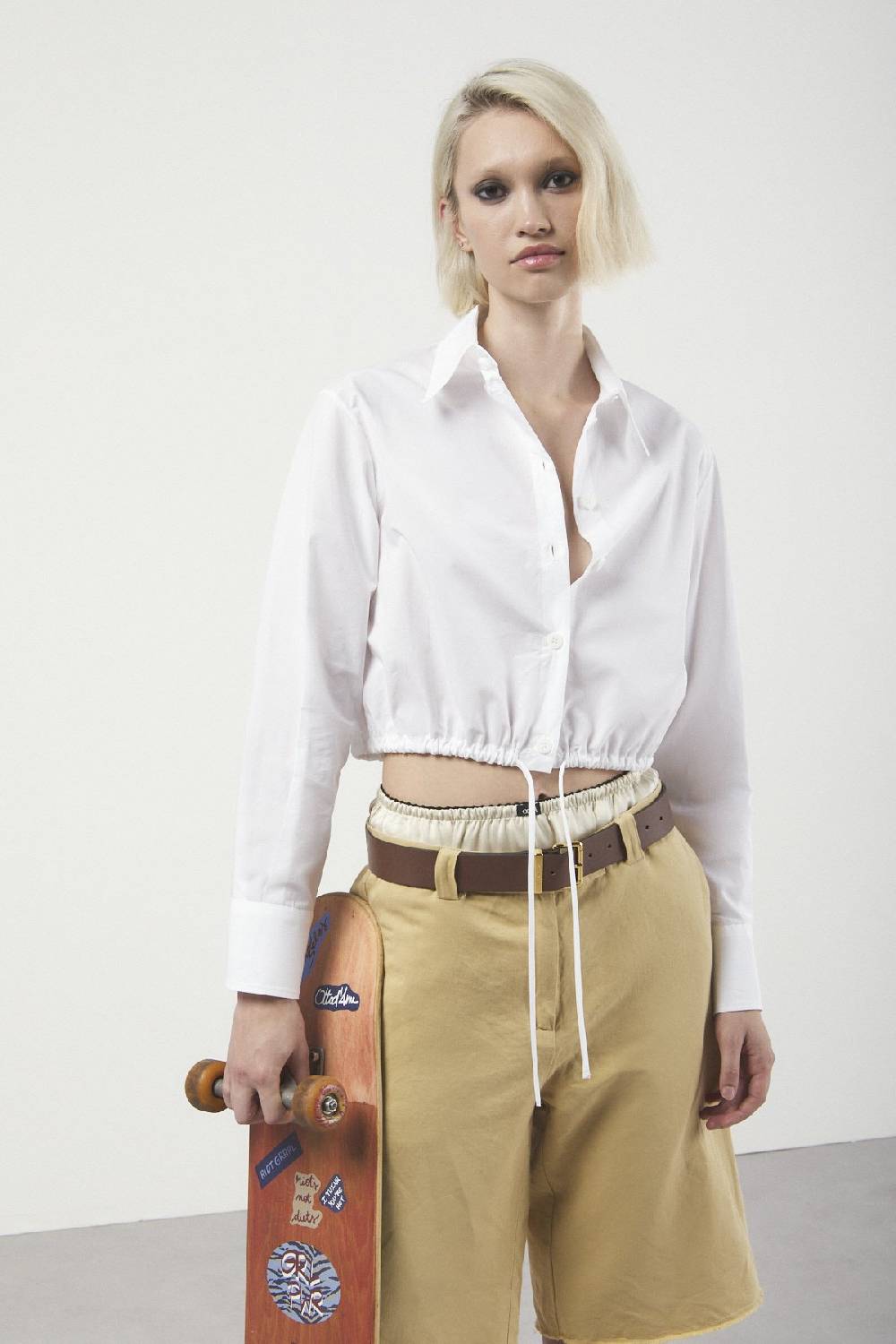 ottod'Ame Poplin cropped shirt In Saldo