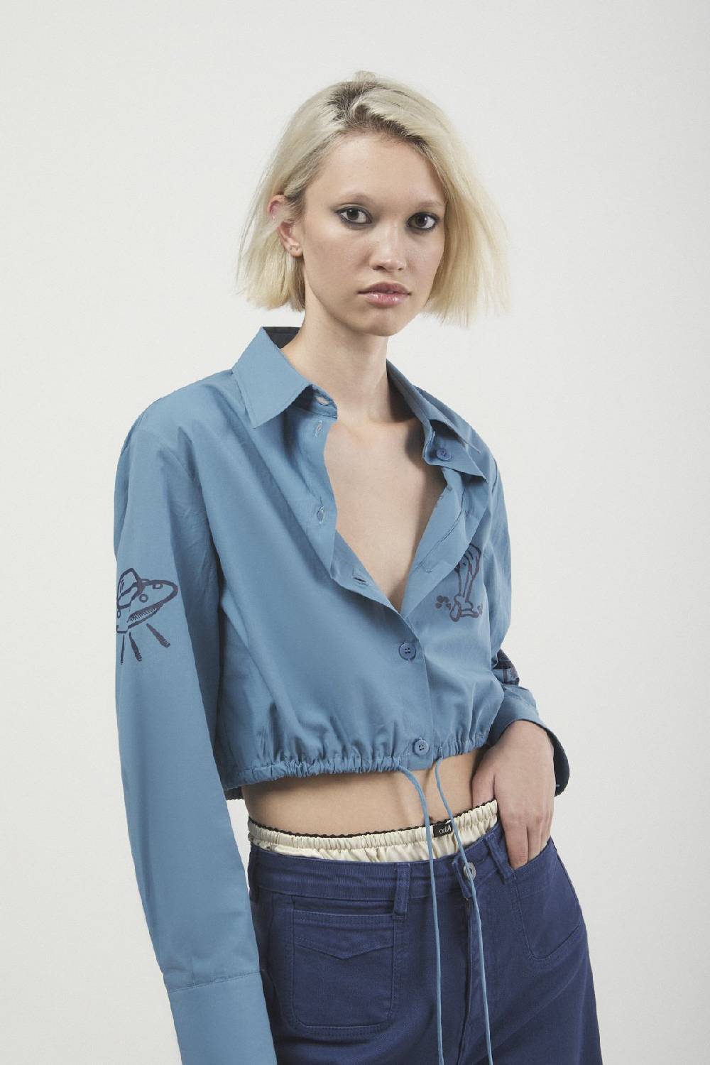 ottod'Ame Poplin cropped shirt Nuova