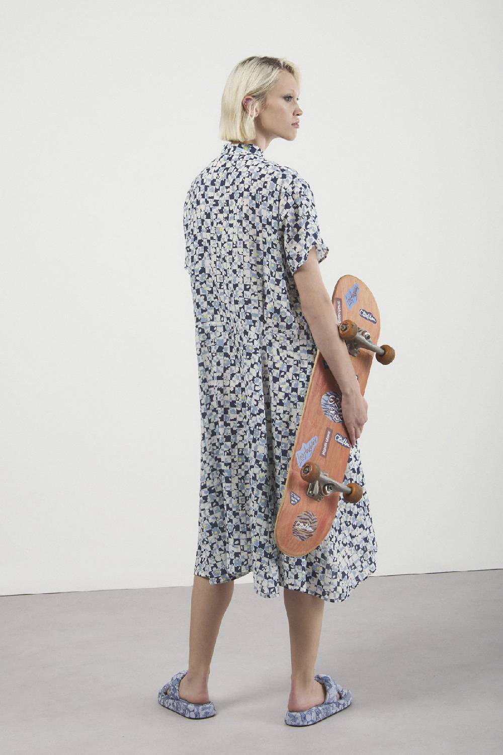 ottod'Ame Printed dress with pleated skirt Moda
