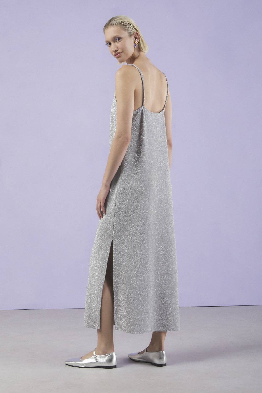 ottod'Ame Long dress with lurex Consegna Veloce