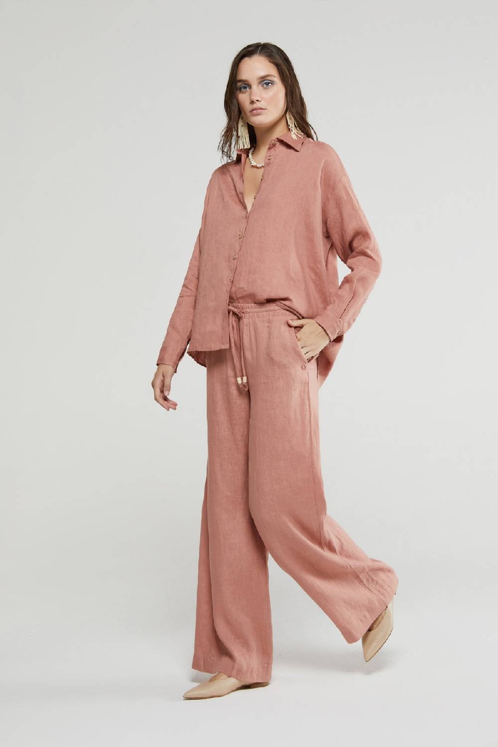 ottod'Ame Linen palazzo trousers Italia