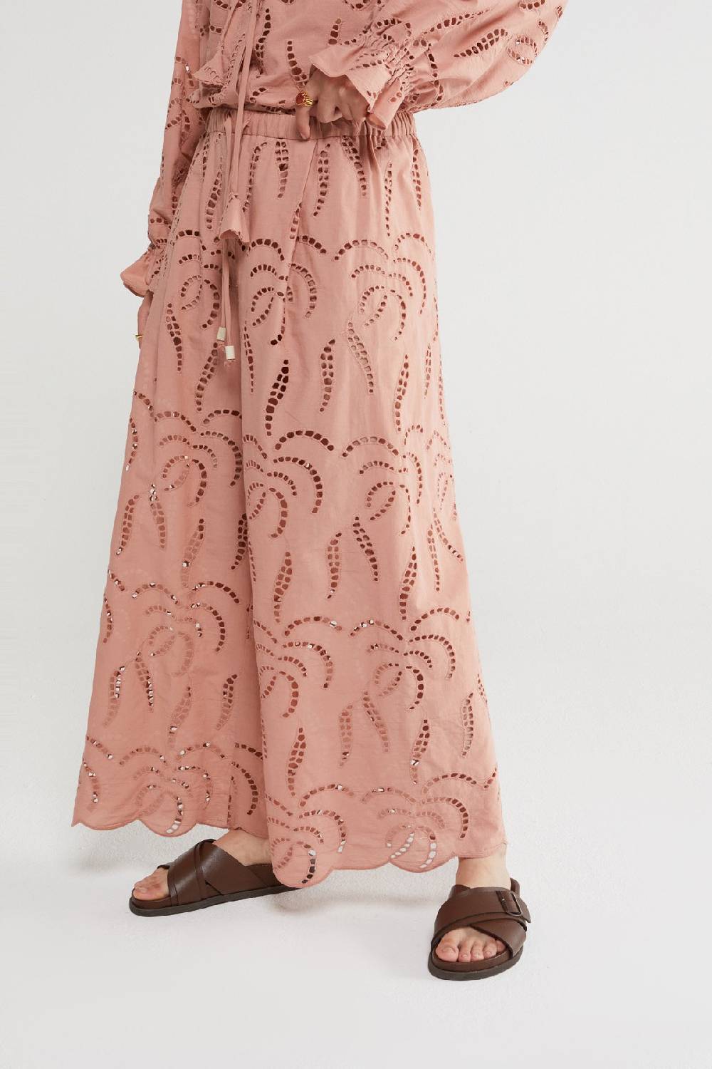 ottod'Ame Broderie anglaise palazzo trousers In Linea