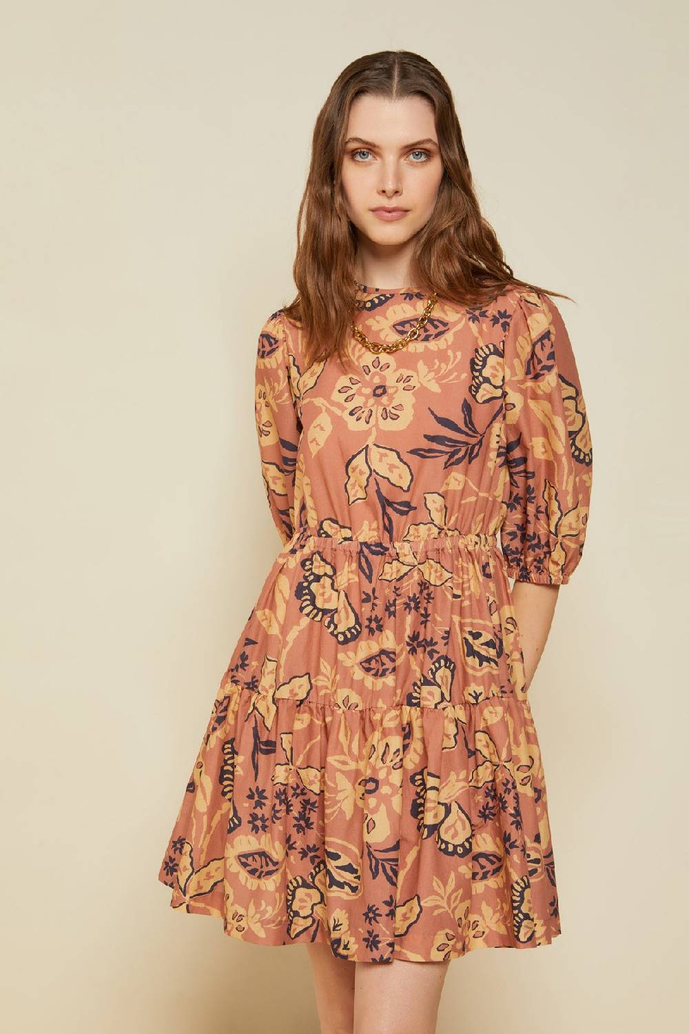 ottod'Ame Cotton short dress with laces Consegna Veloce