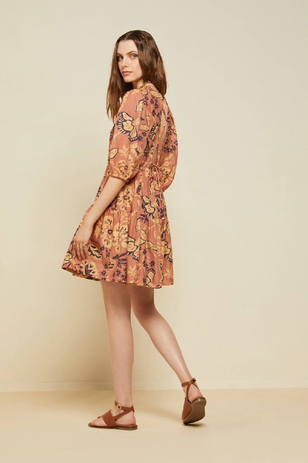 ottod'Ame Cotton short dress with laces Consegna Veloce