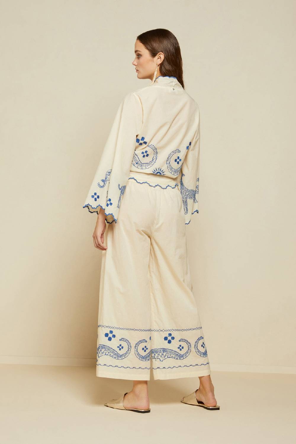 ottod'Ame Cotton knotted shirt with embroidery Fino Al -60%