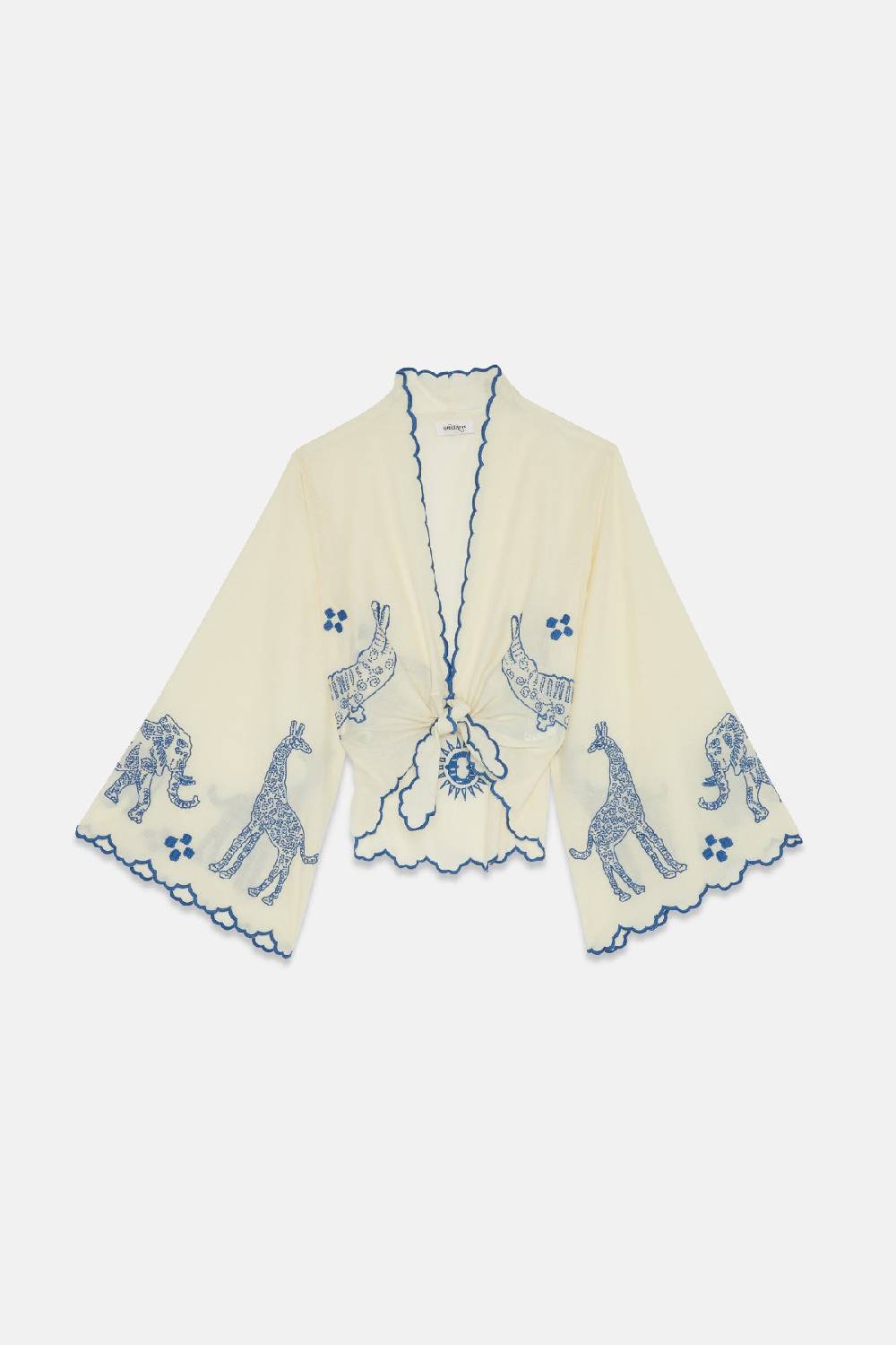 ottod'Ame Cotton knotted shirt with embroidery Fino Al -60%