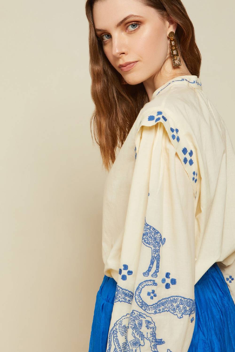 ottod'Ame Cotton shirt with embroidery Affare Del Giorno