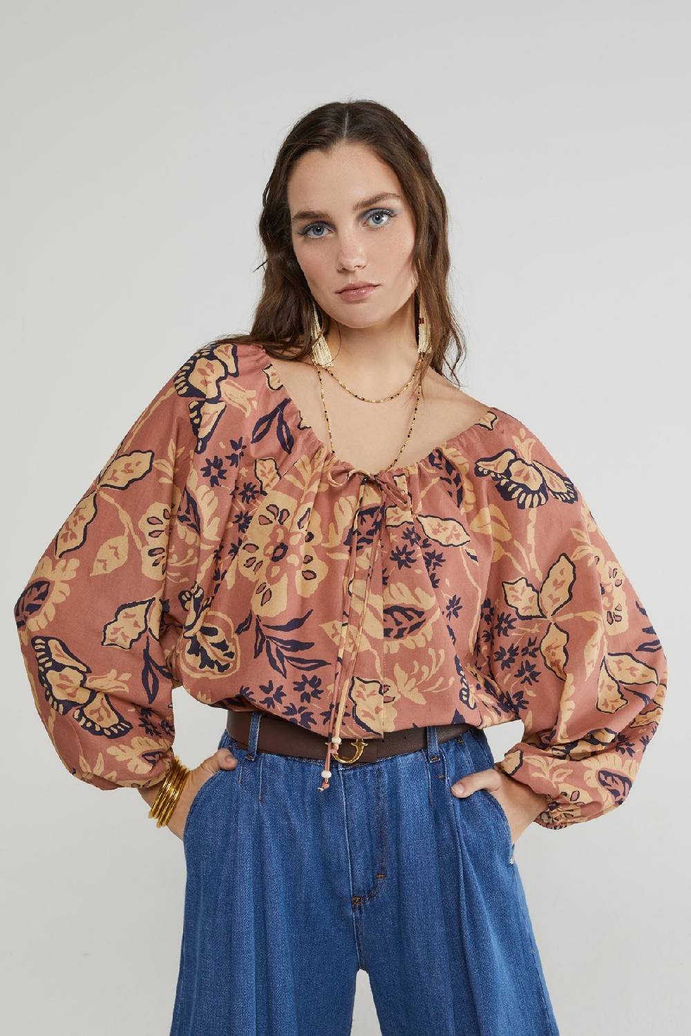 ottod'Ame Cotton shirt with balloon sleeves Prezzo Ridotto