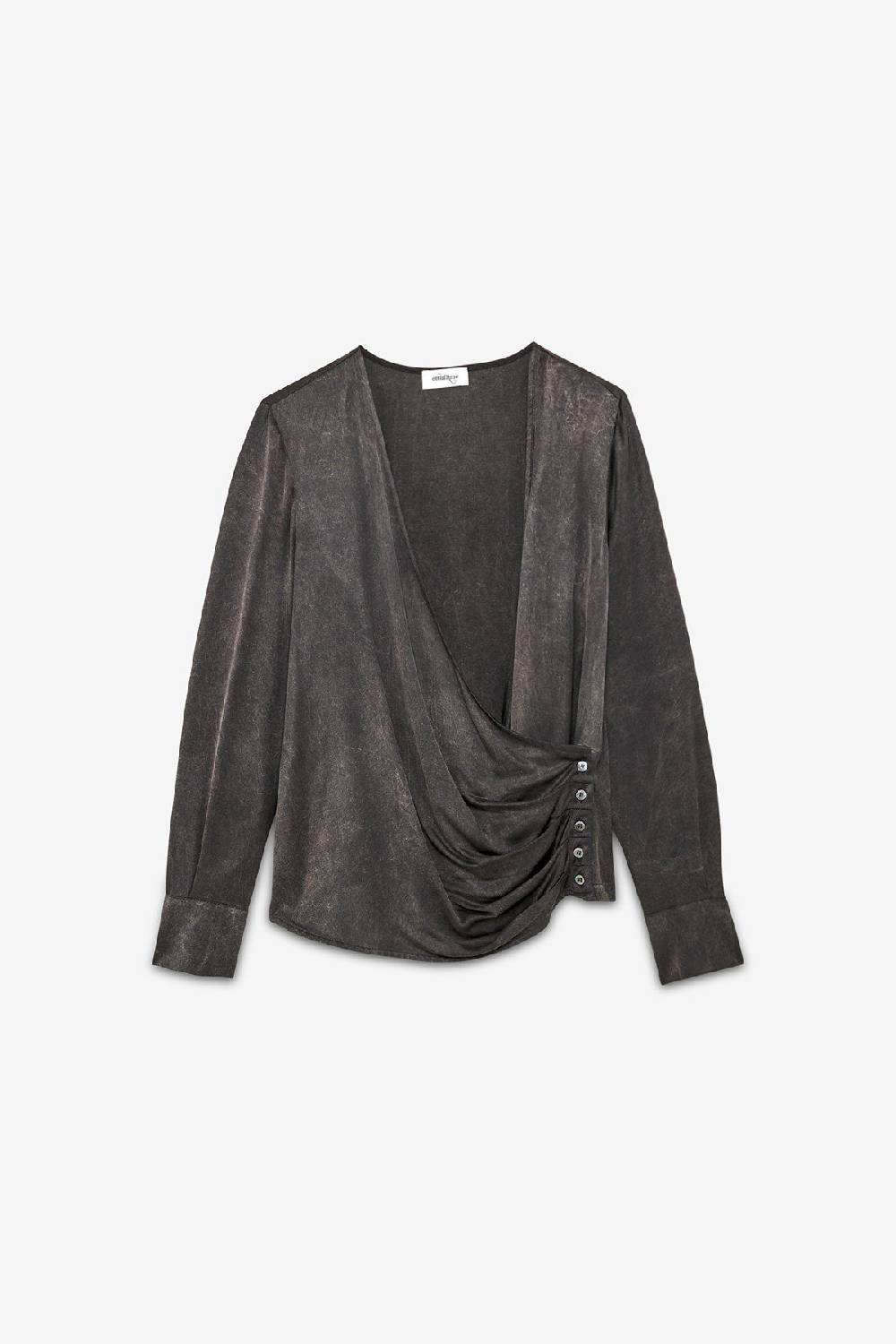 ottod'Ame Viscose blouse with V-neck and side buttoning Vendita Calda