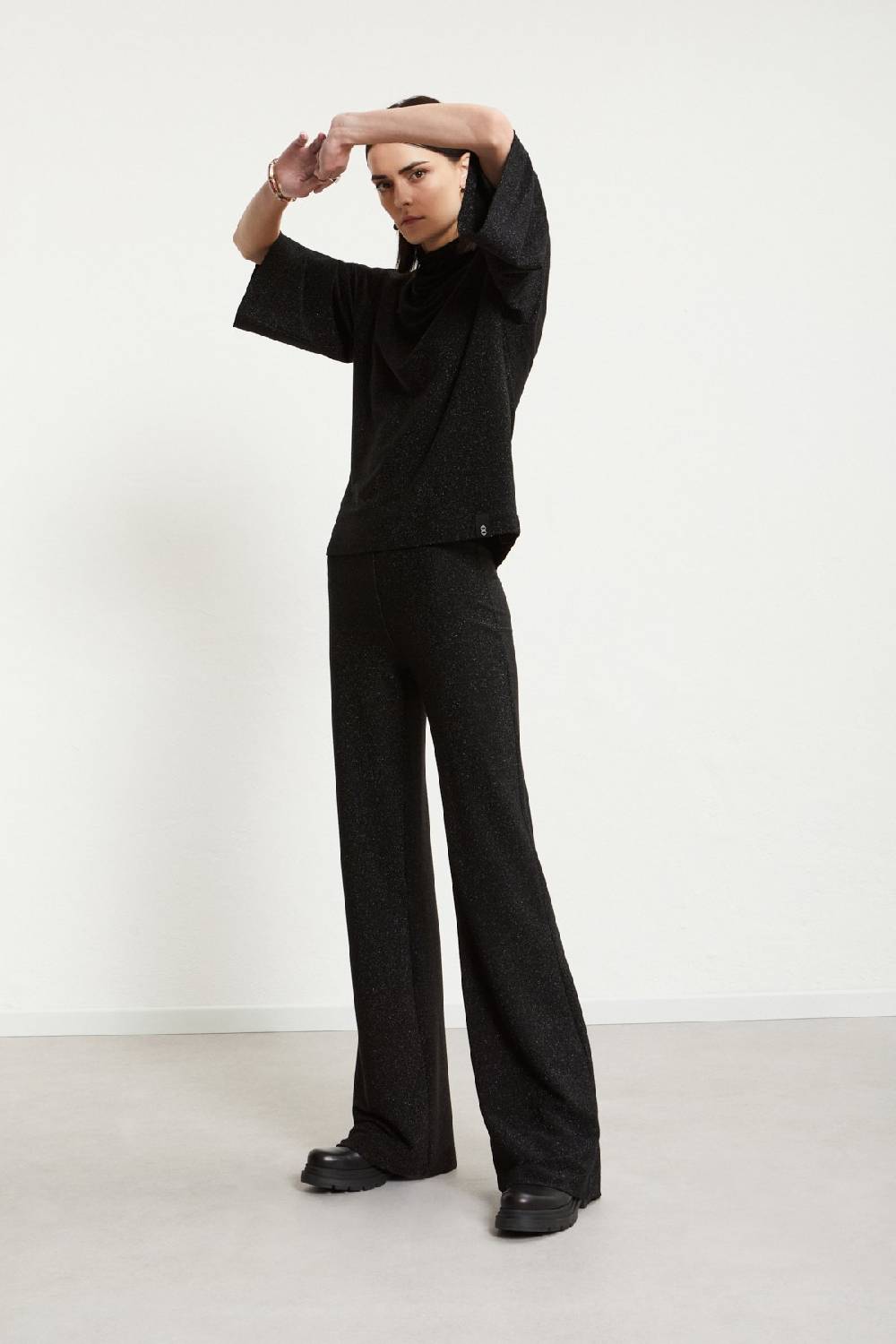ottod'Ame Viscose trousers with lurex Vendita Economica