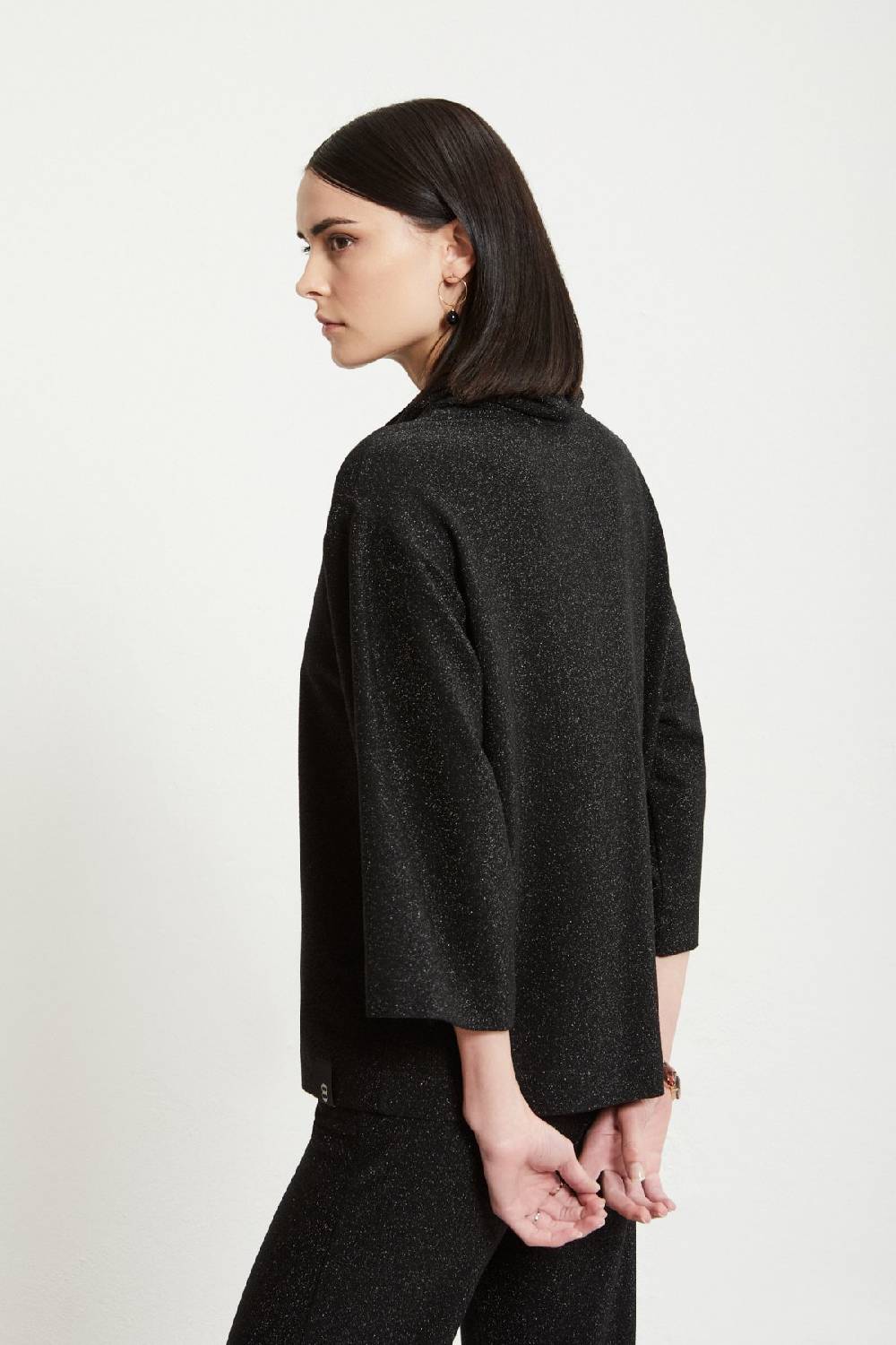 ottod'Ame Viscose blouse with lurex and flared sleeves Saldi Di Fabbrica