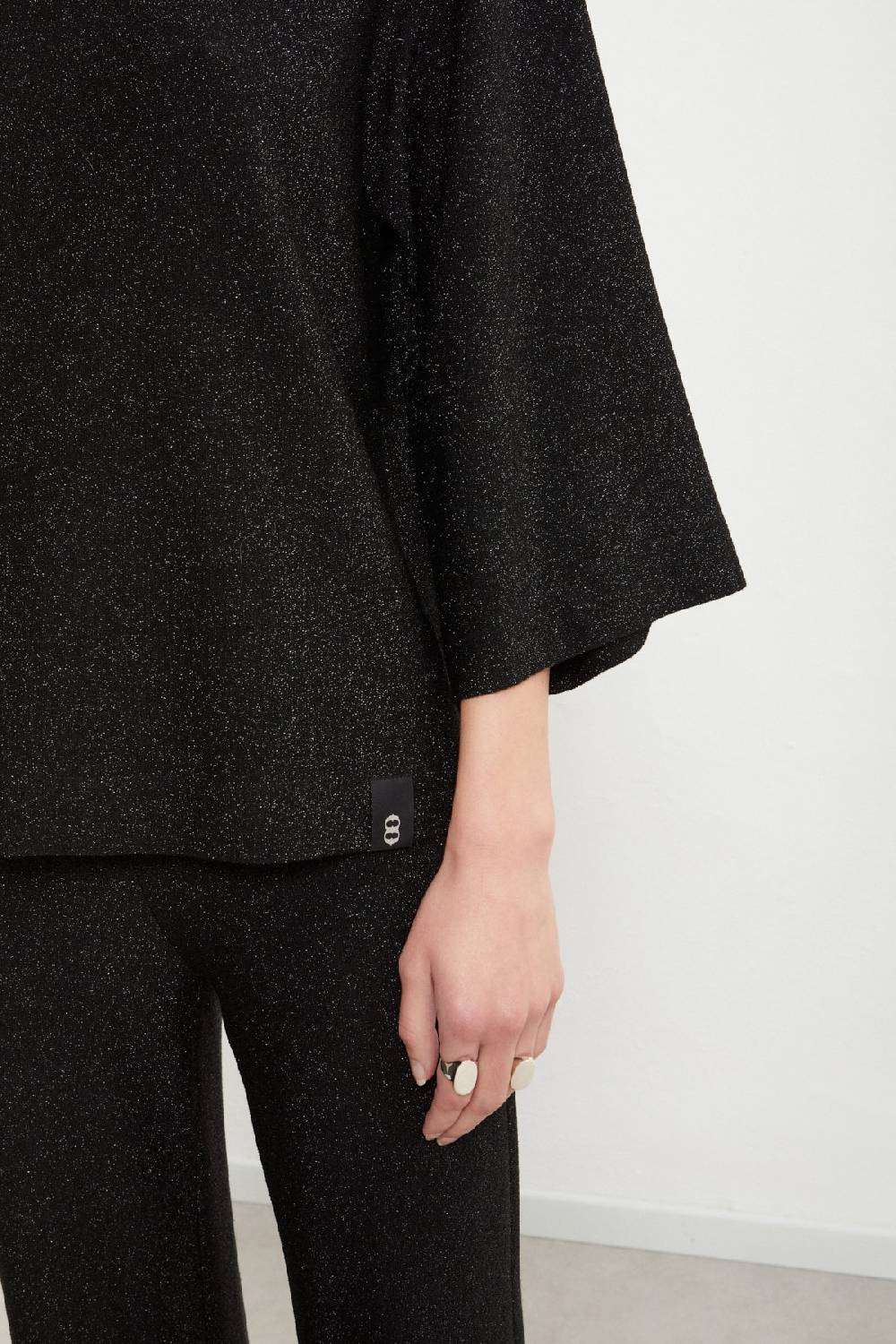 ottod'Ame Viscose blouse with lurex and flared sleeves Saldi Di Fabbrica