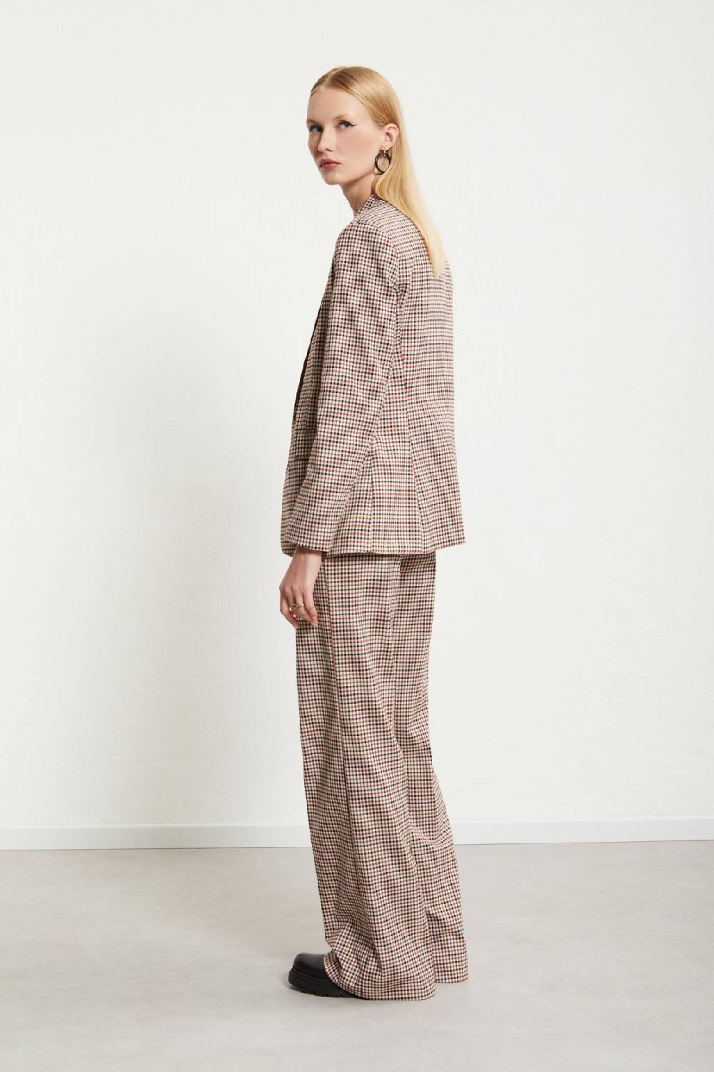 ottod'Ame Printed check straight trousers Negozio