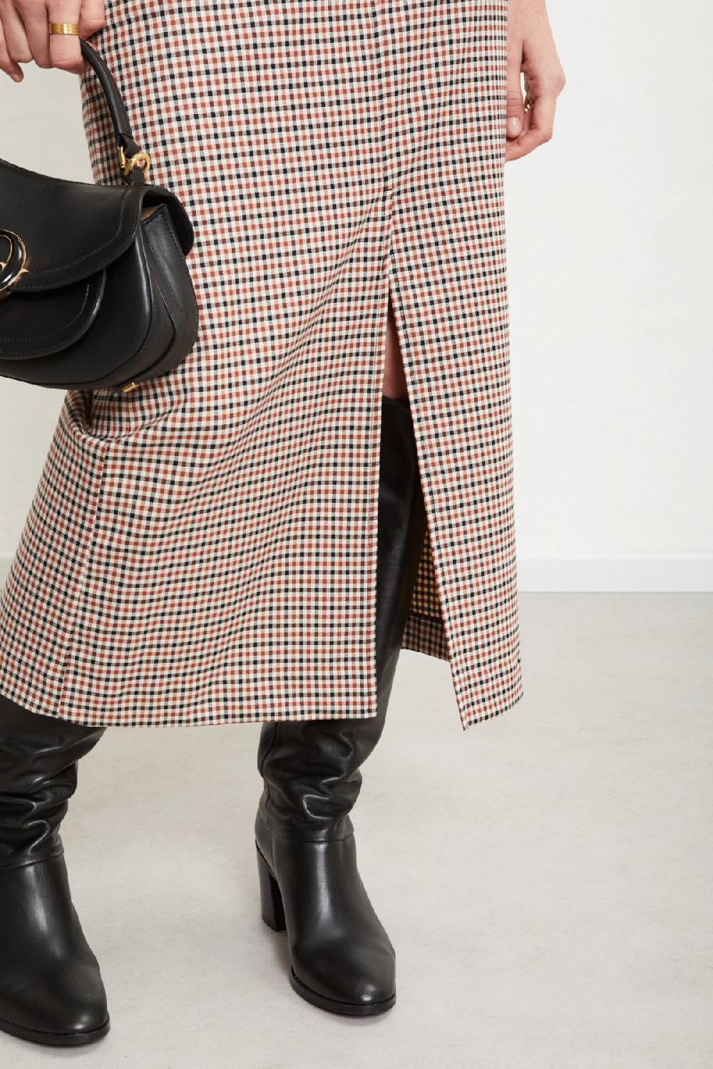 ottod'Ame Printed check long skirt Nuova