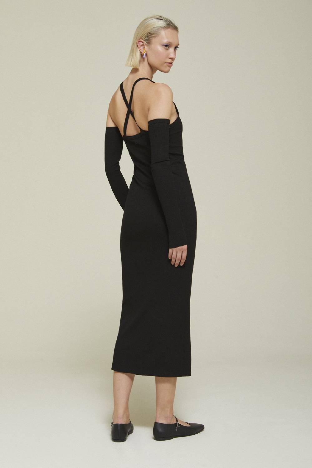 ottod'Ame Viscose dress with bare shoulders Affare Del Giorno