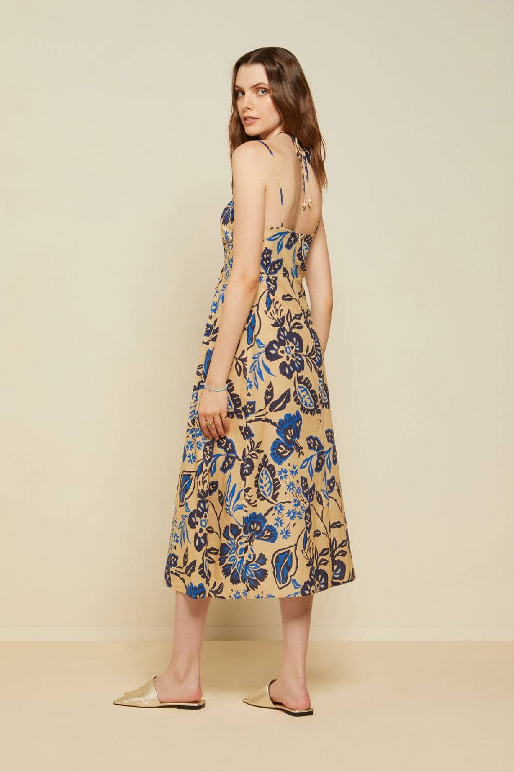 ottod'Ame Cotton midi dress with drawstring Economico