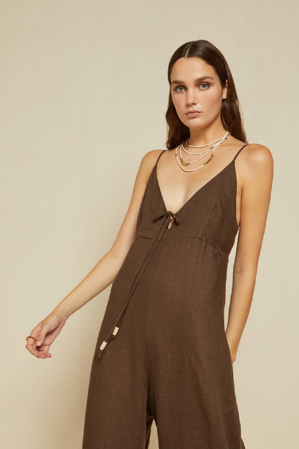 ottod'Ame Linen jumpsuit with lace Only for today