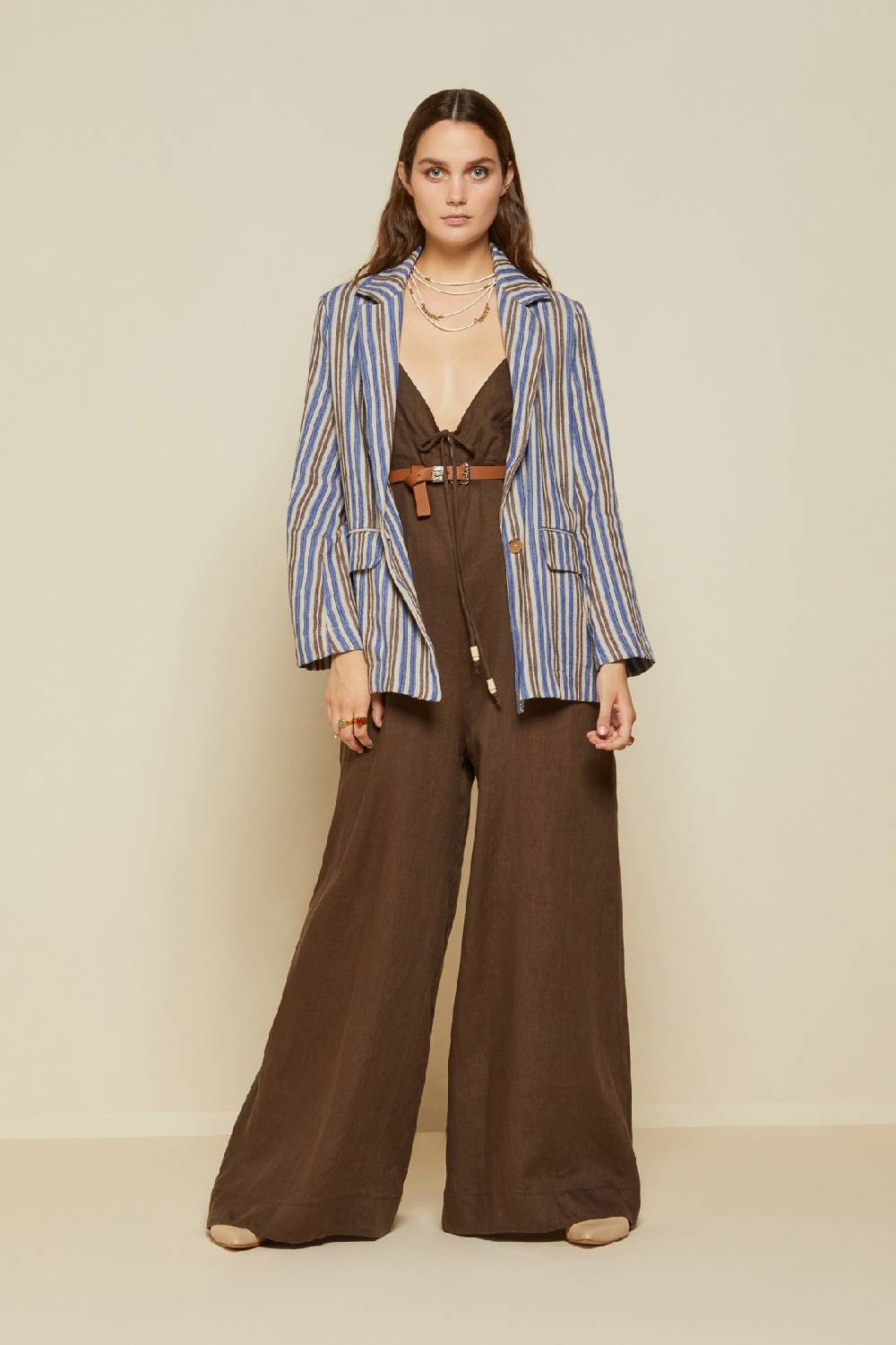 ottod'Ame Linen jumpsuit with lace Only for today