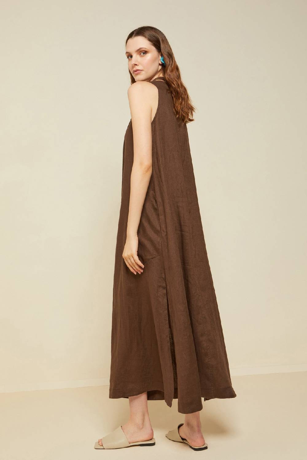 ottod'Ame Linen long dress with belt Saldi