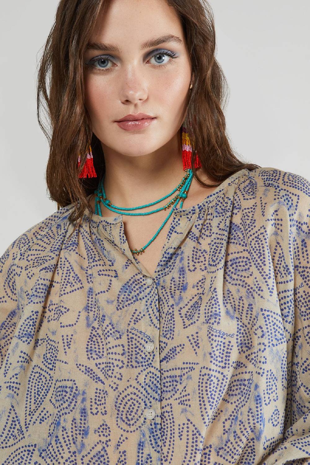 ottod'Ame Cotton shirt with balloon sleeves Hotsell