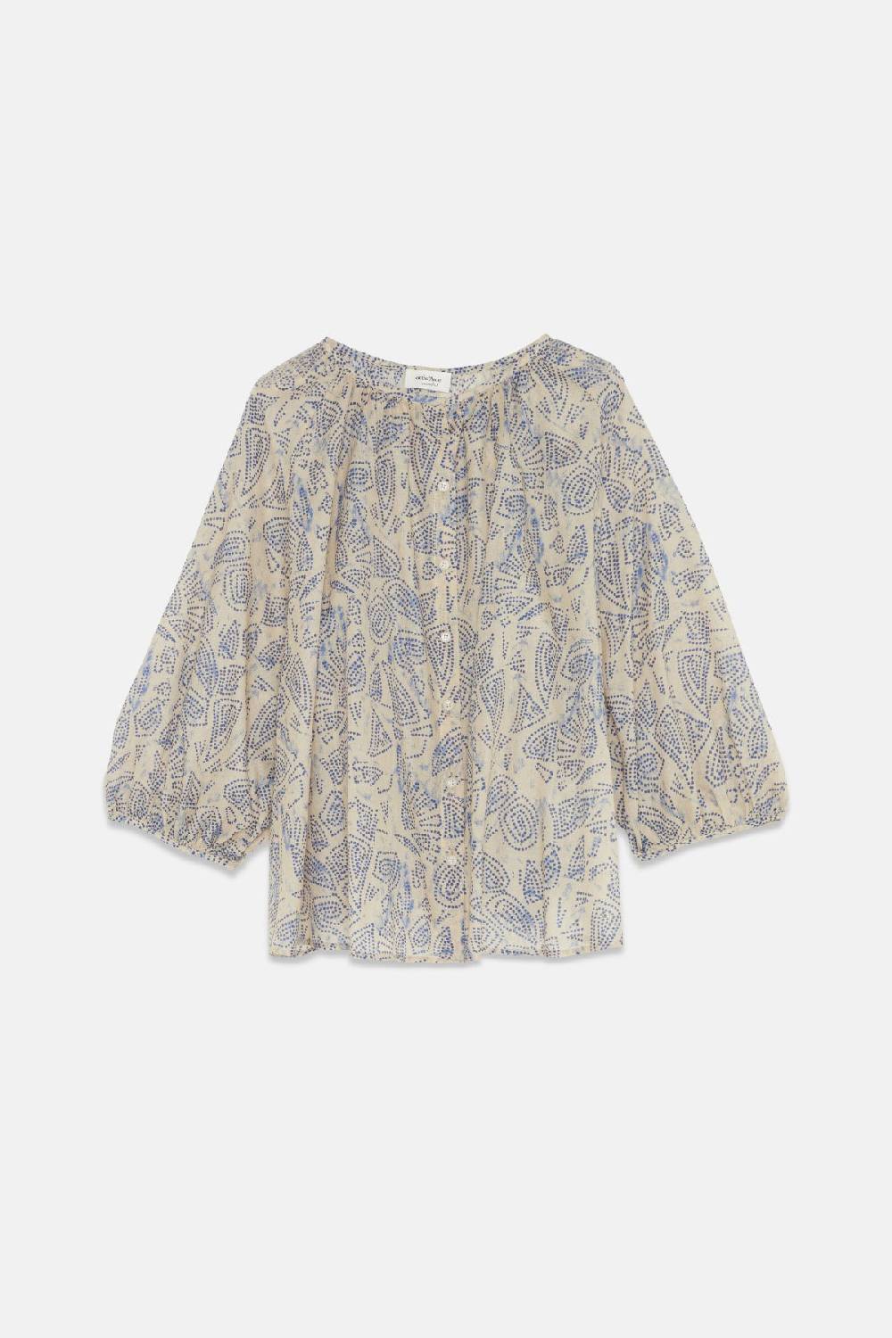 ottod'Ame Cotton shirt with balloon sleeves Hotsell
