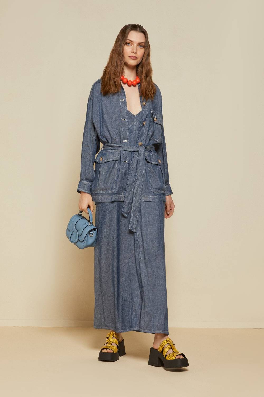 ottod'Ame Linen blend long dress Vendite Flash