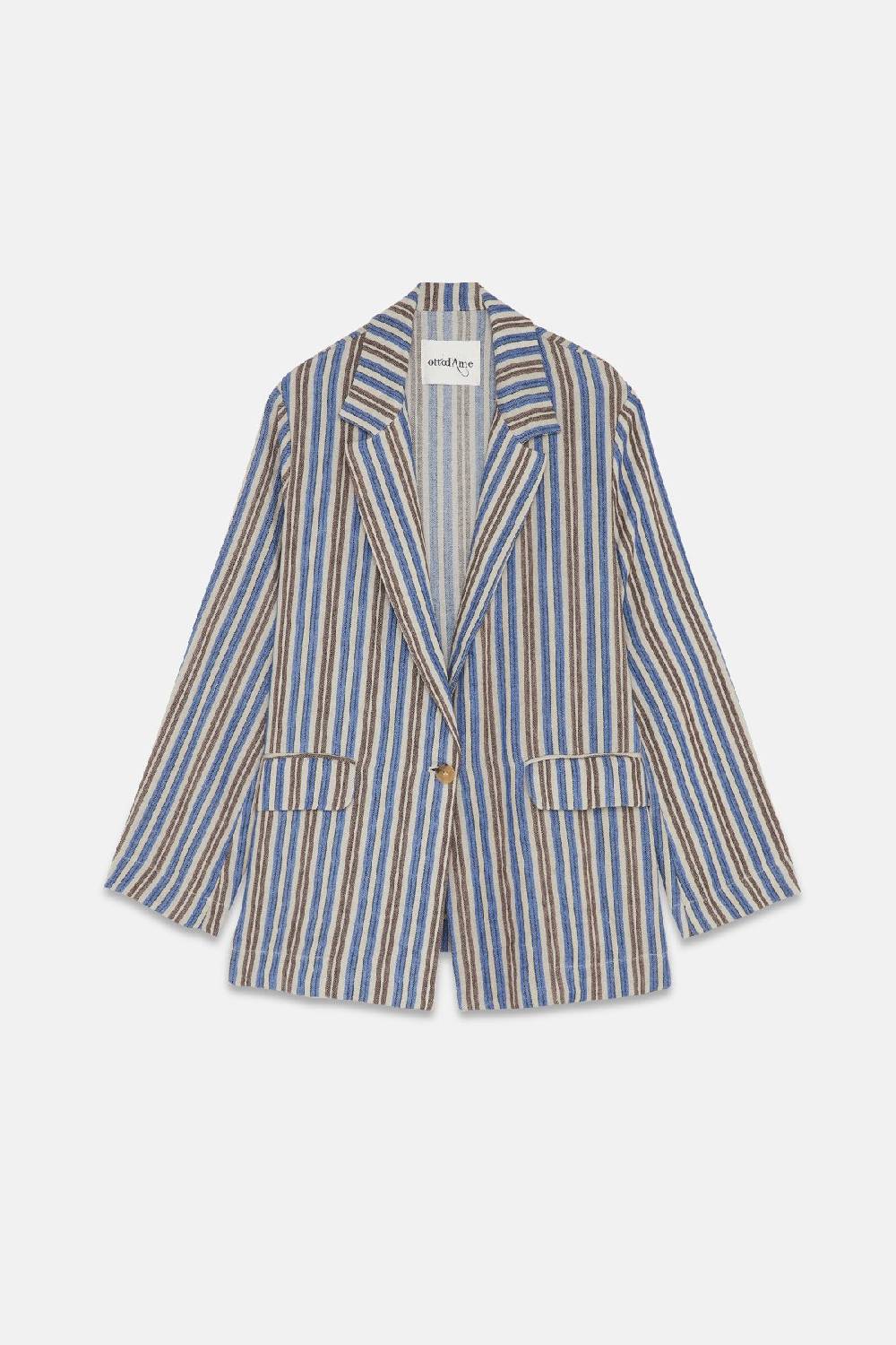 ottod'Ame Linen blend one button jacket Saldi Di Fabbrica