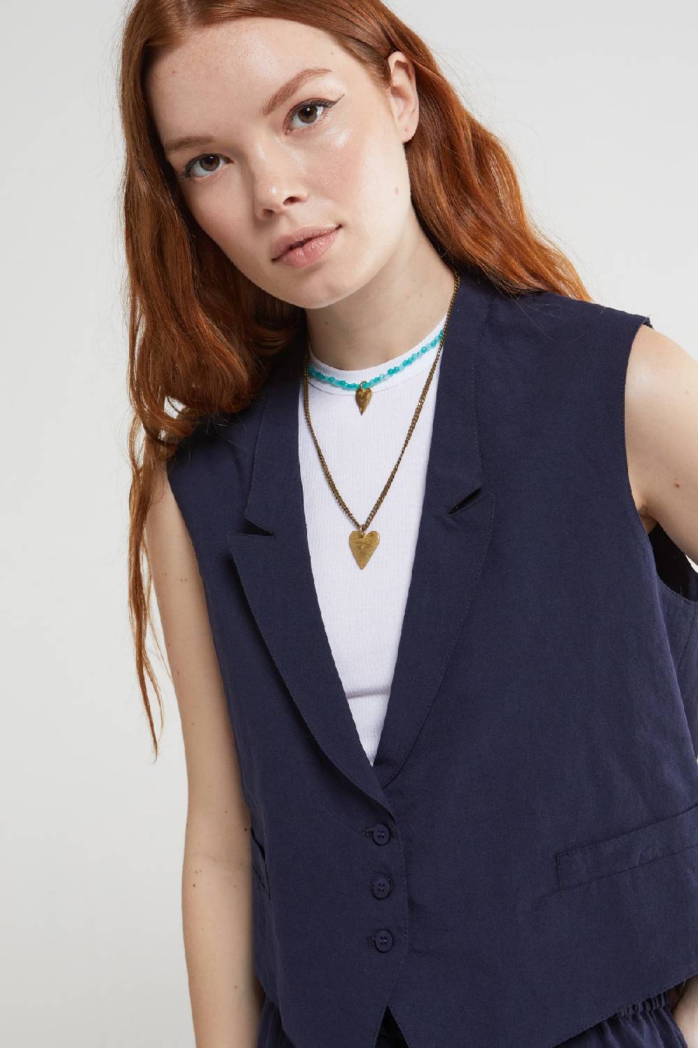 ottod'Ame Linen blend waistcoat top Italy