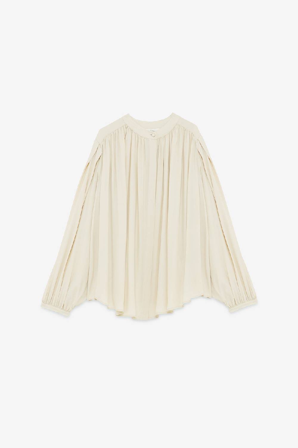 ottod'Ame Silk-blend draped blouse Nuovo