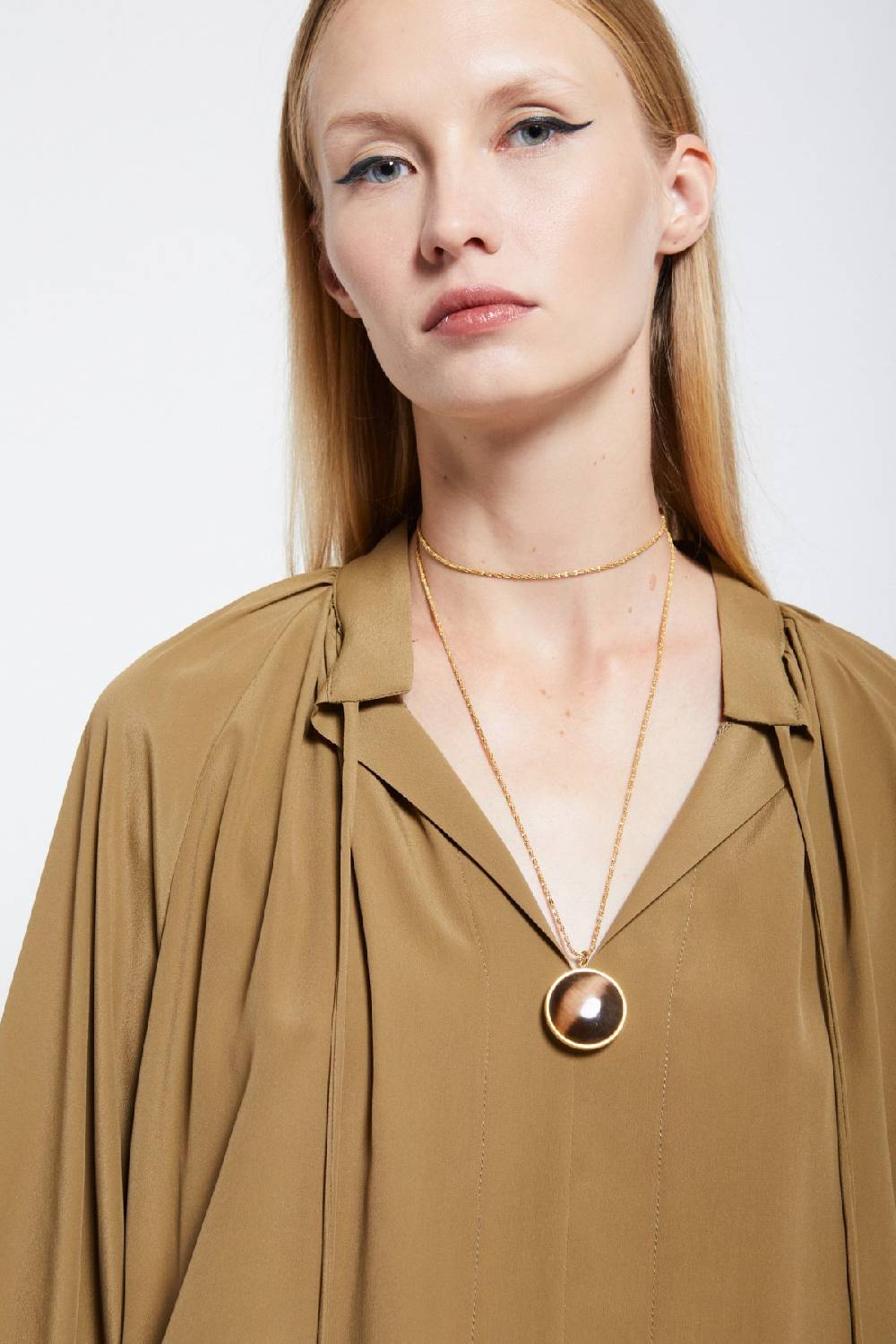 ottod'Ame Silk-blend blouse with drawstring Pezzi Unici