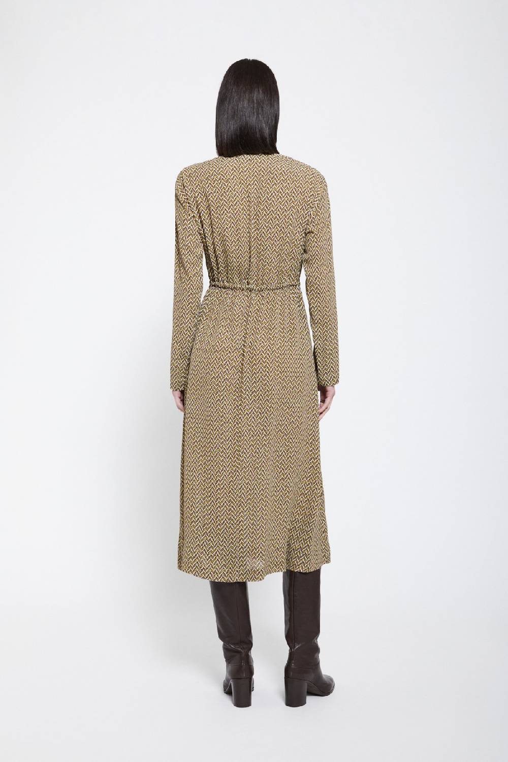 ottod'Ame Viscose midi dress with drawstring Qualità Garantita