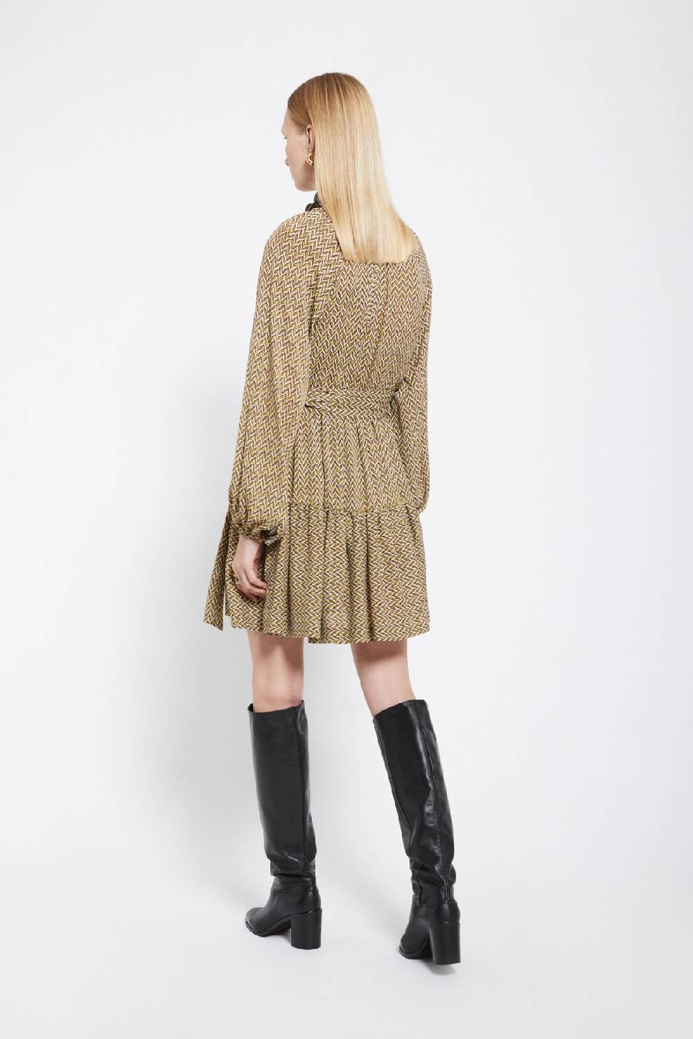 ottod'Ame Viscose short dress with sash Consegna Veloce