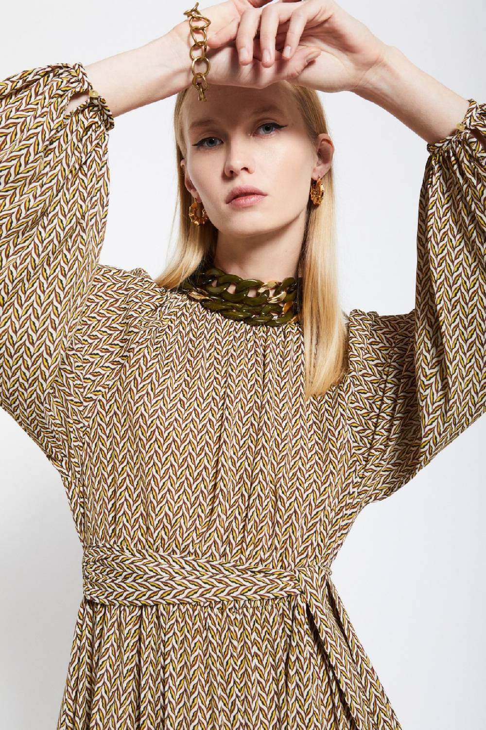 ottod'Ame Viscose short dress with sash Consegna Veloce