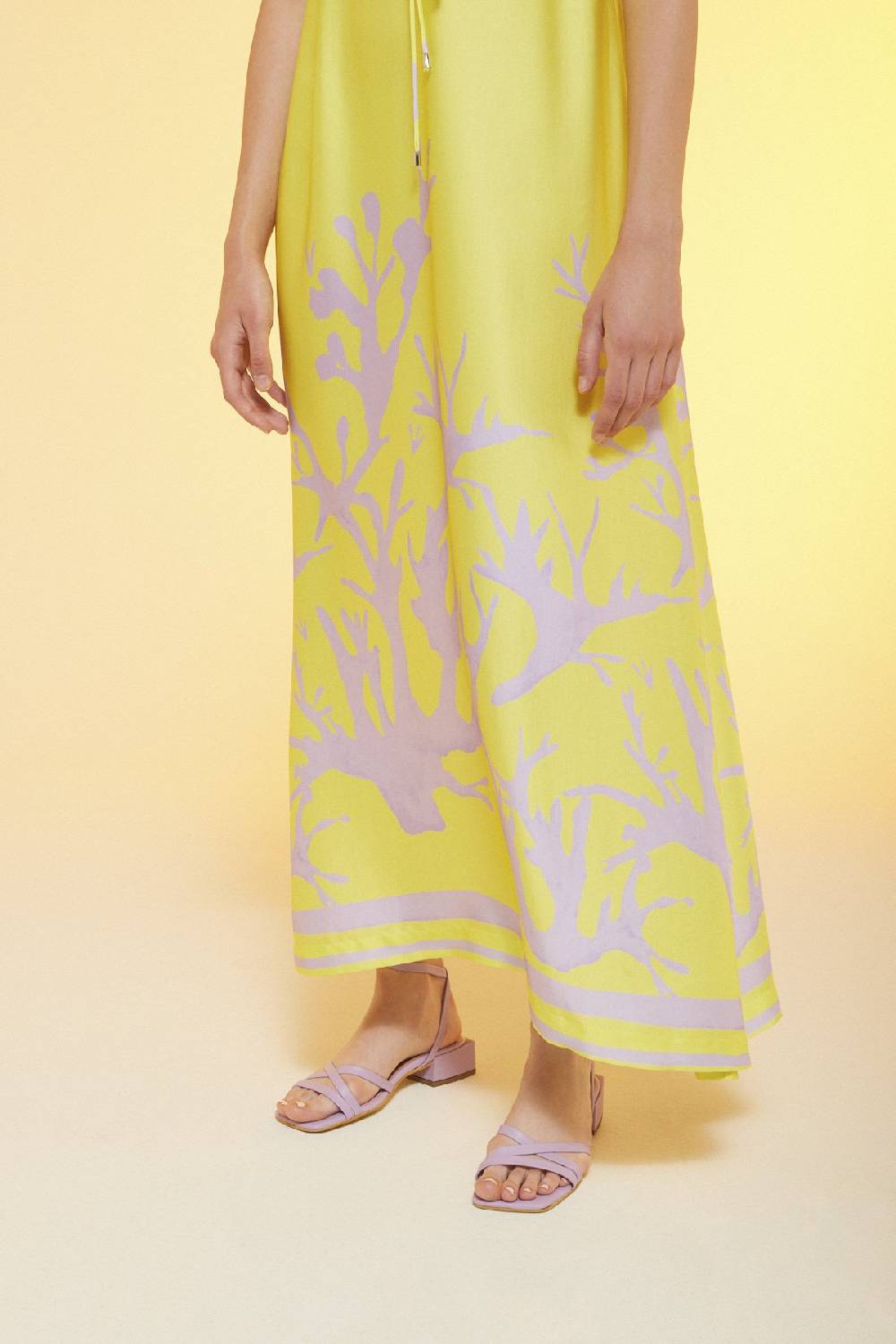 ottod'Ame Printed viscose fluid long dress Shopping Online